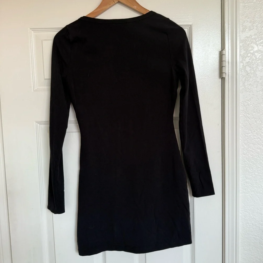 Reformation Black Long Sleeve Mini Long Sleeve Dress Small S
